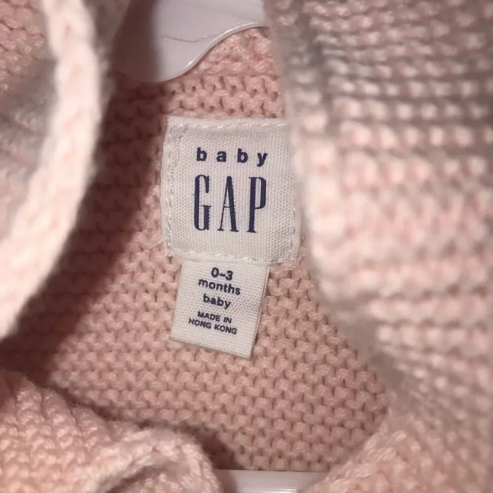 ]Gap Baby Pink Knit Hooded Jacket with Bear Ears